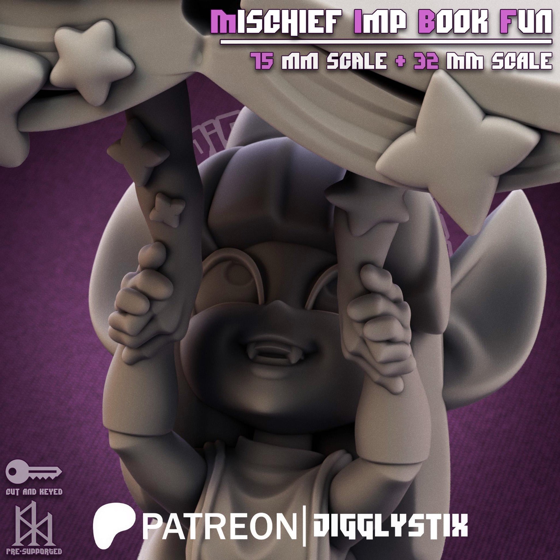 Mischief Imp Book Fun Pin Up Miniature | Jigglystix