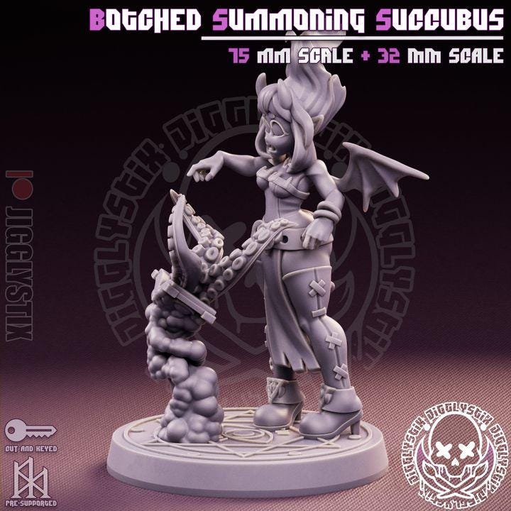 Botched Summoning Succubus Pin Up Miniature | Jigglystix