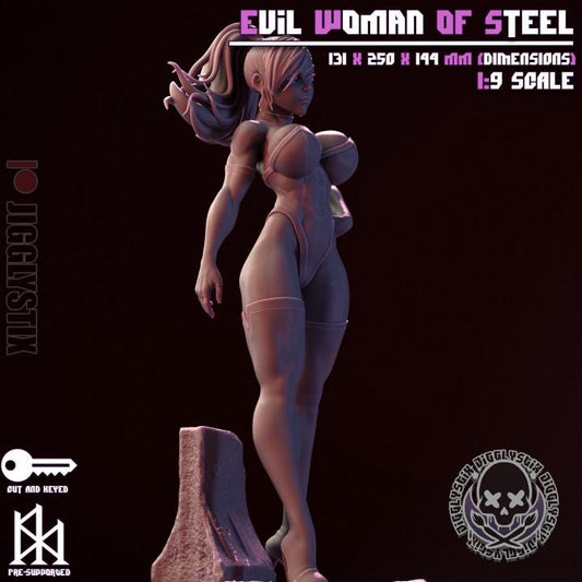 Evil Woman of Steel Pin Up Miniature | Jigglystix