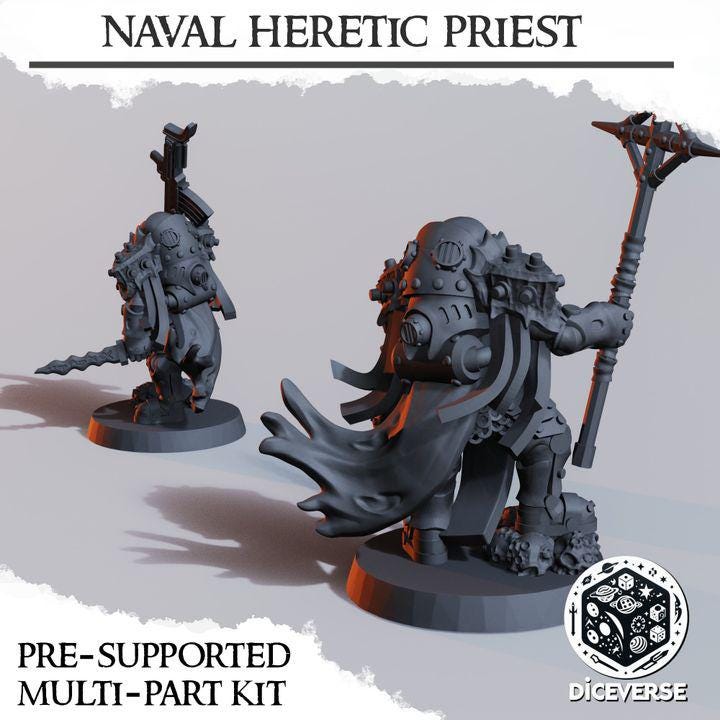 Naval Heretic Priest 32mm | Trench Crusade | Diceverse