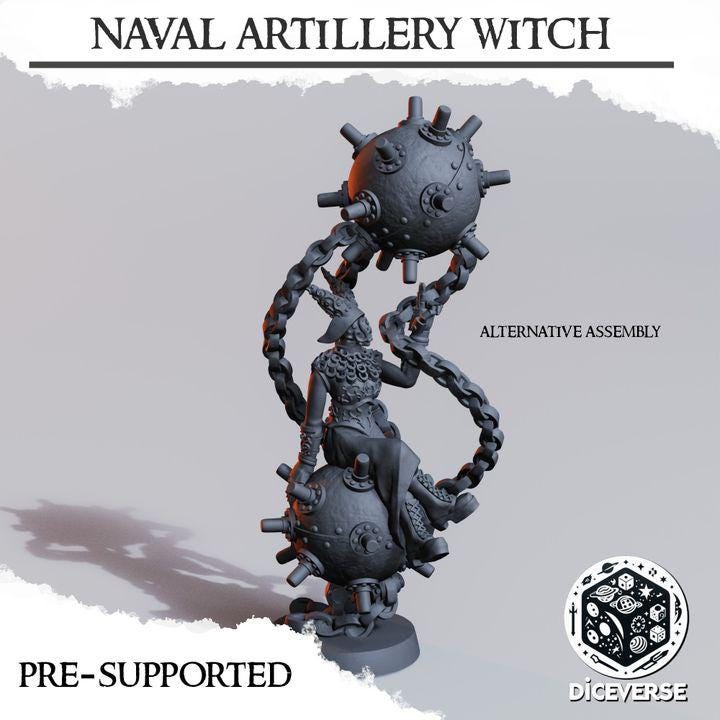 Naval Artillery Witch 32mm | Trench Crusade | Diceverse