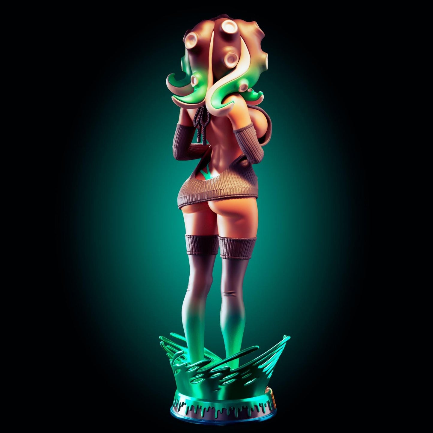 Octopus Girl Pin Up Model Kit | 3D Resin Print Figurine | Officer Rhu