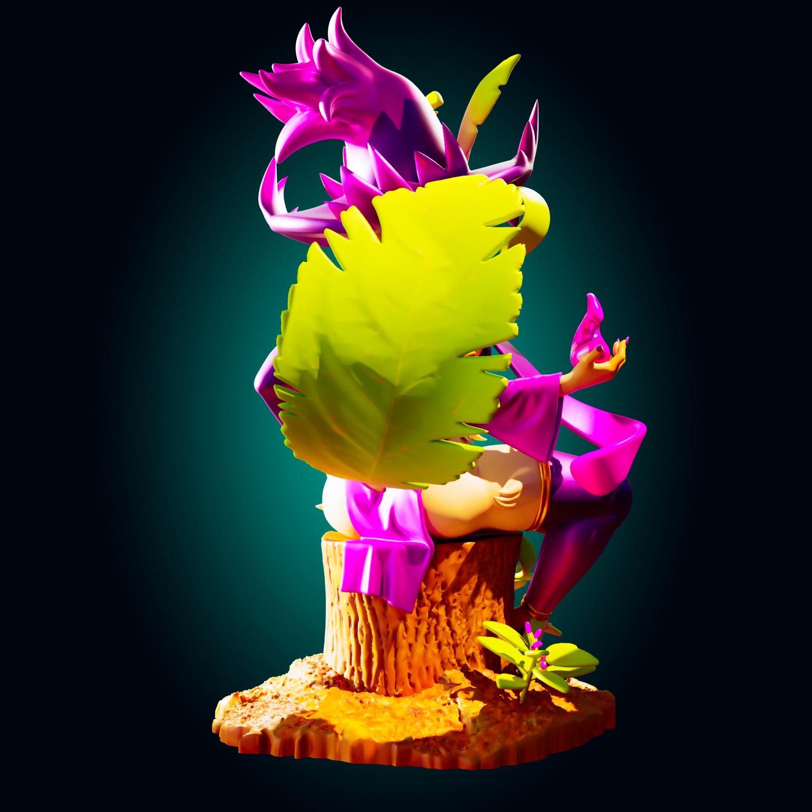 Leaf Fox Girl Model Kit | 3D Resin Print Figurine | Officer Rhu
