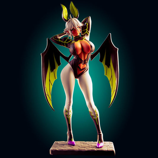 Demon Bat Girl Pin Up Model Kit | 3D Resin Print Figurine | Officer Rhu
