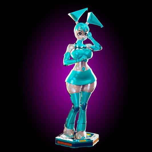 Robot Girl Pin Up Model Kit | 3D Resin Print Figurine | Officer Rhu