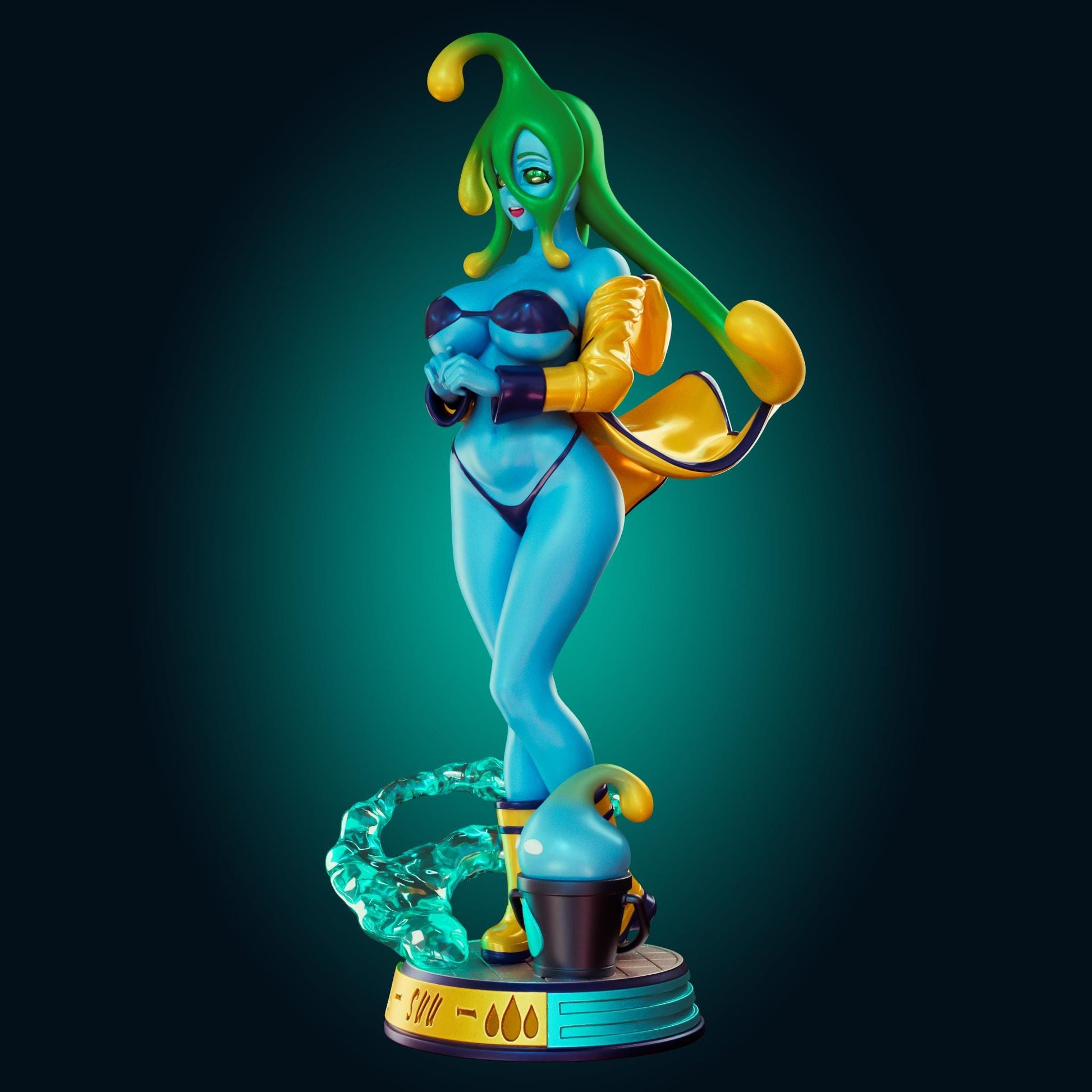 Suu Inspired Slime Girl Model Kit | 3D Resin Print Figurine | Officer Rhu