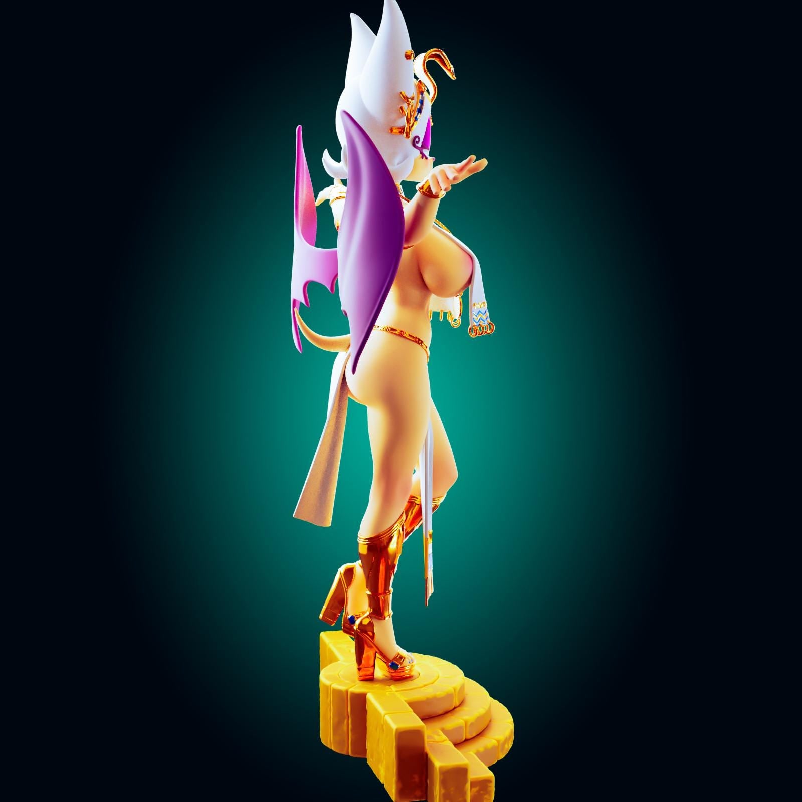Egyptian Bat Girl Pin Up Model Kit | 3D Resin Print Figurine | Officer Rhu