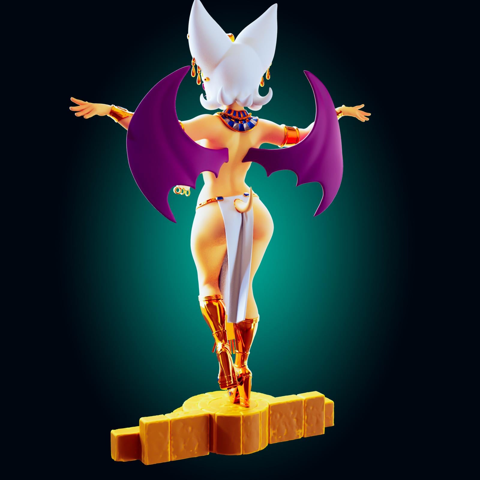 Egyptian Bat Girl Pin Up Model Kit | 3D Resin Print Figurine | Officer Rhu
