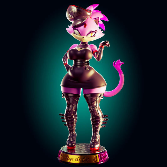 Goth Cat Girl Pin Up Model Kit | 3D Resin Print Figurine | Officer Rhu
