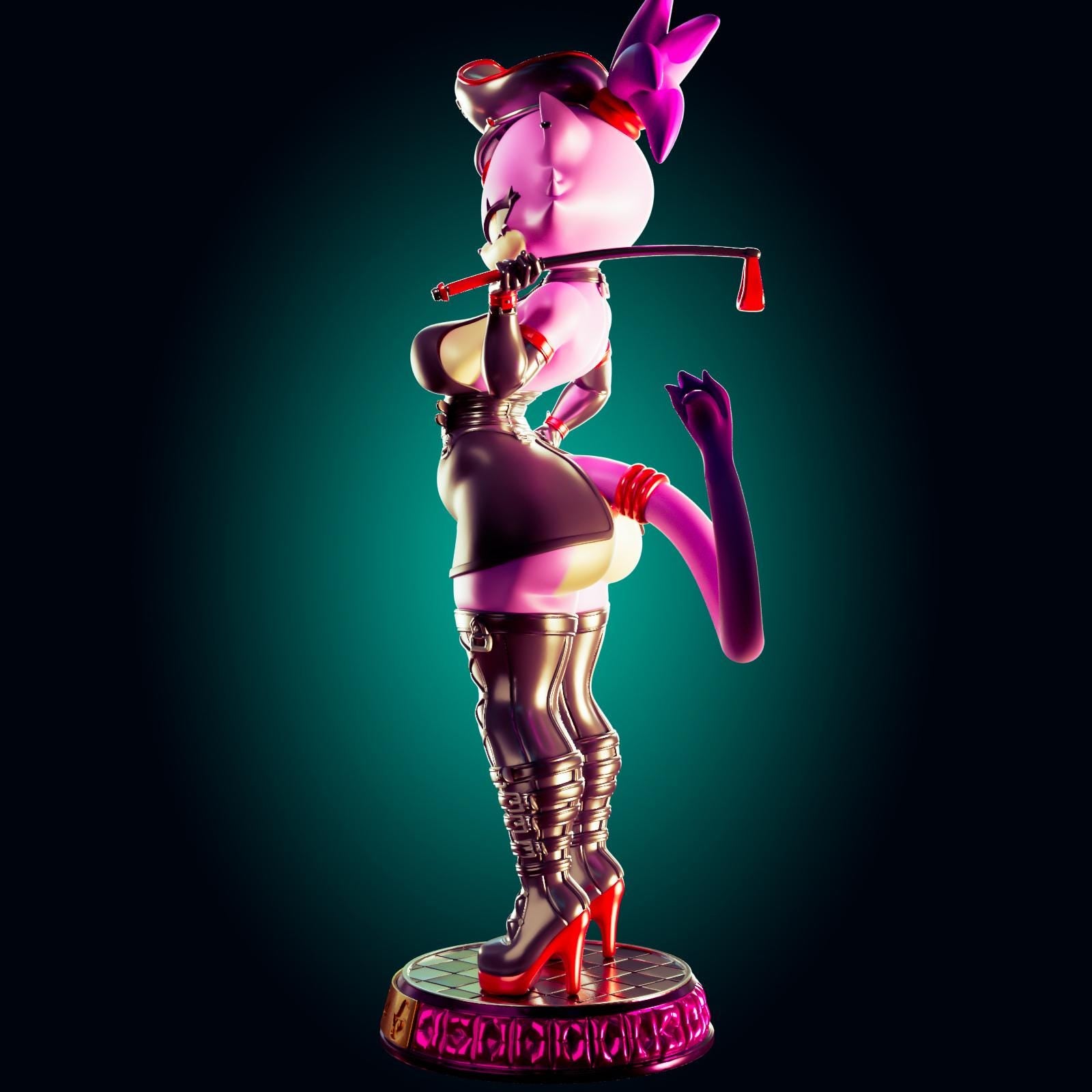 Goth Cat Girl Pin Up Model Kit | 3D Resin Print Figurine | Officer Rhu