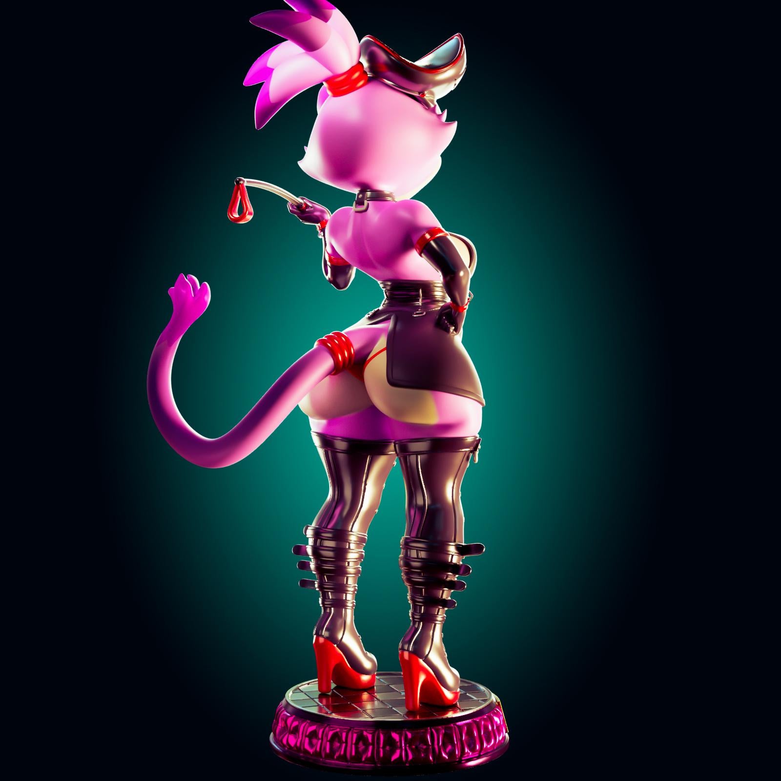 Goth Cat Girl Pin Up Model Kit | 3D Resin Print Figurine | Officer Rhu