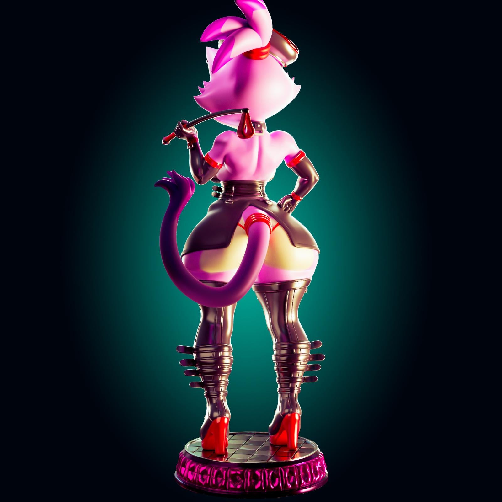 Goth Cat Girl Pin Up Model Kit | 3D Resin Print Figurine | Officer Rhu