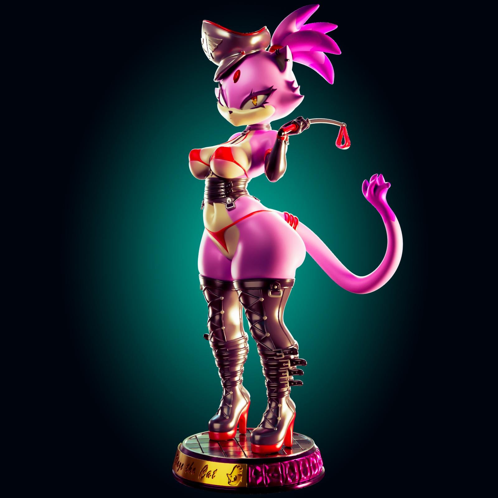 Goth Cat Girl Pin Up Model Kit | 3D Resin Print Figurine | Officer Rhu