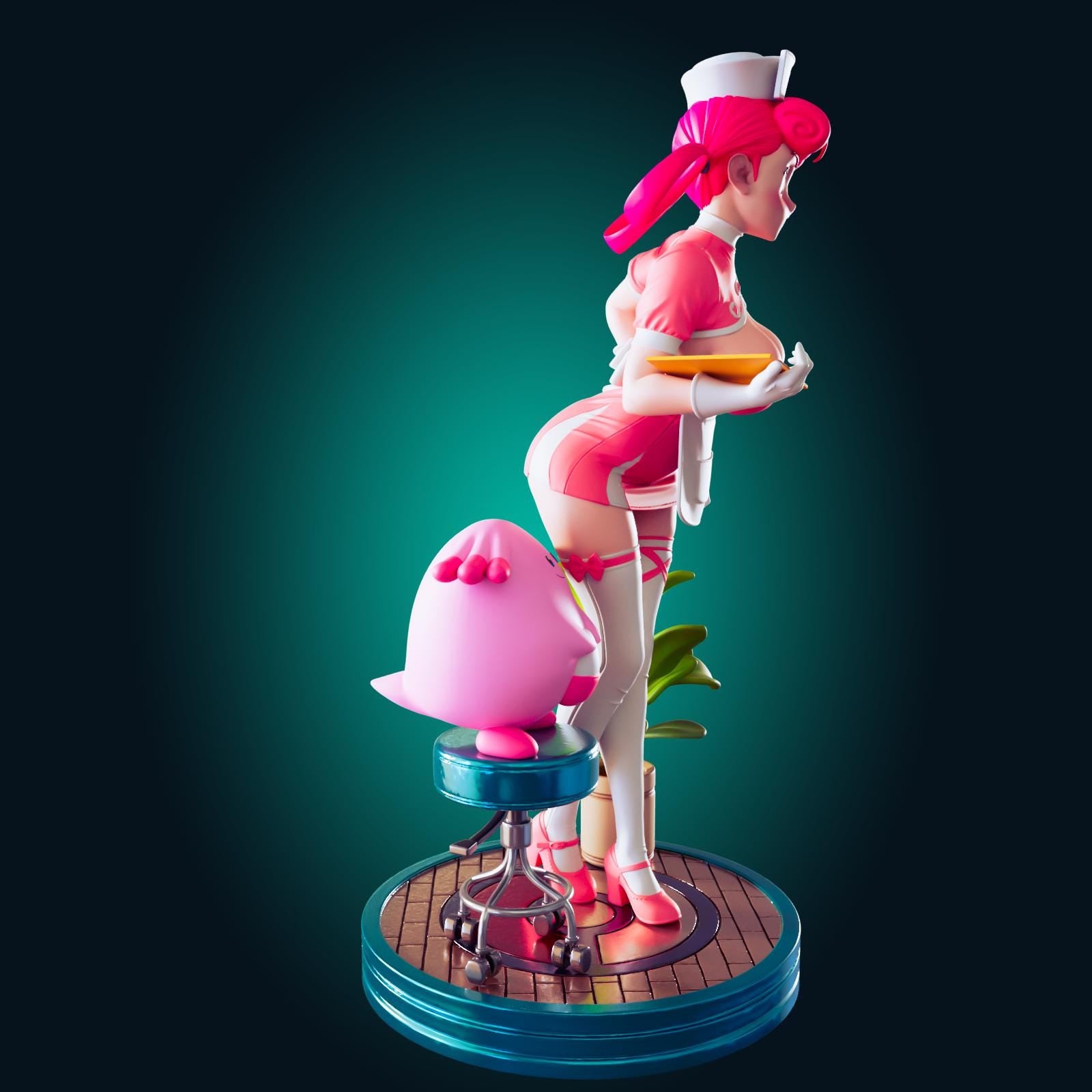 Nurse Pin Up Model Kit | 3D Resin Print Figurine | Officer Rhu