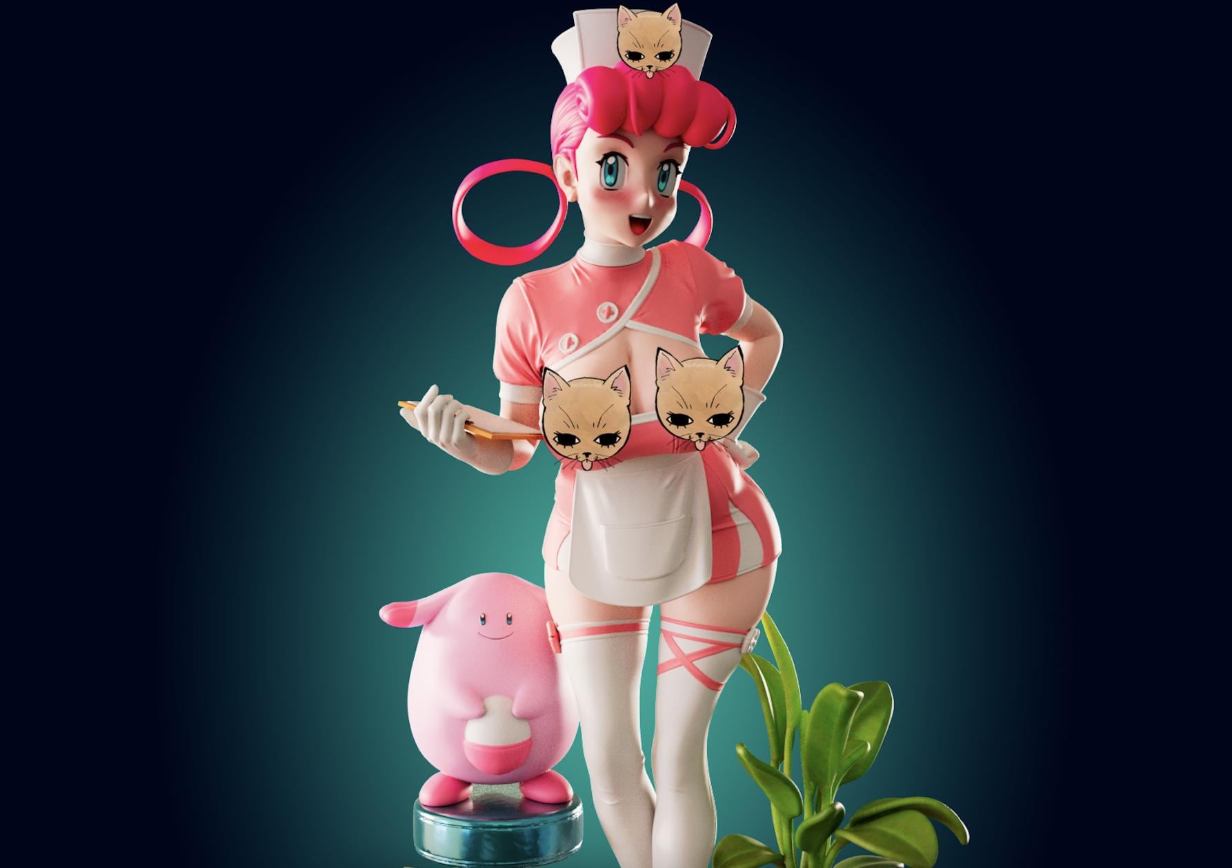 Nurse Pin Up Model Kit | 3D Resin Print Figurine | Officer Rhu