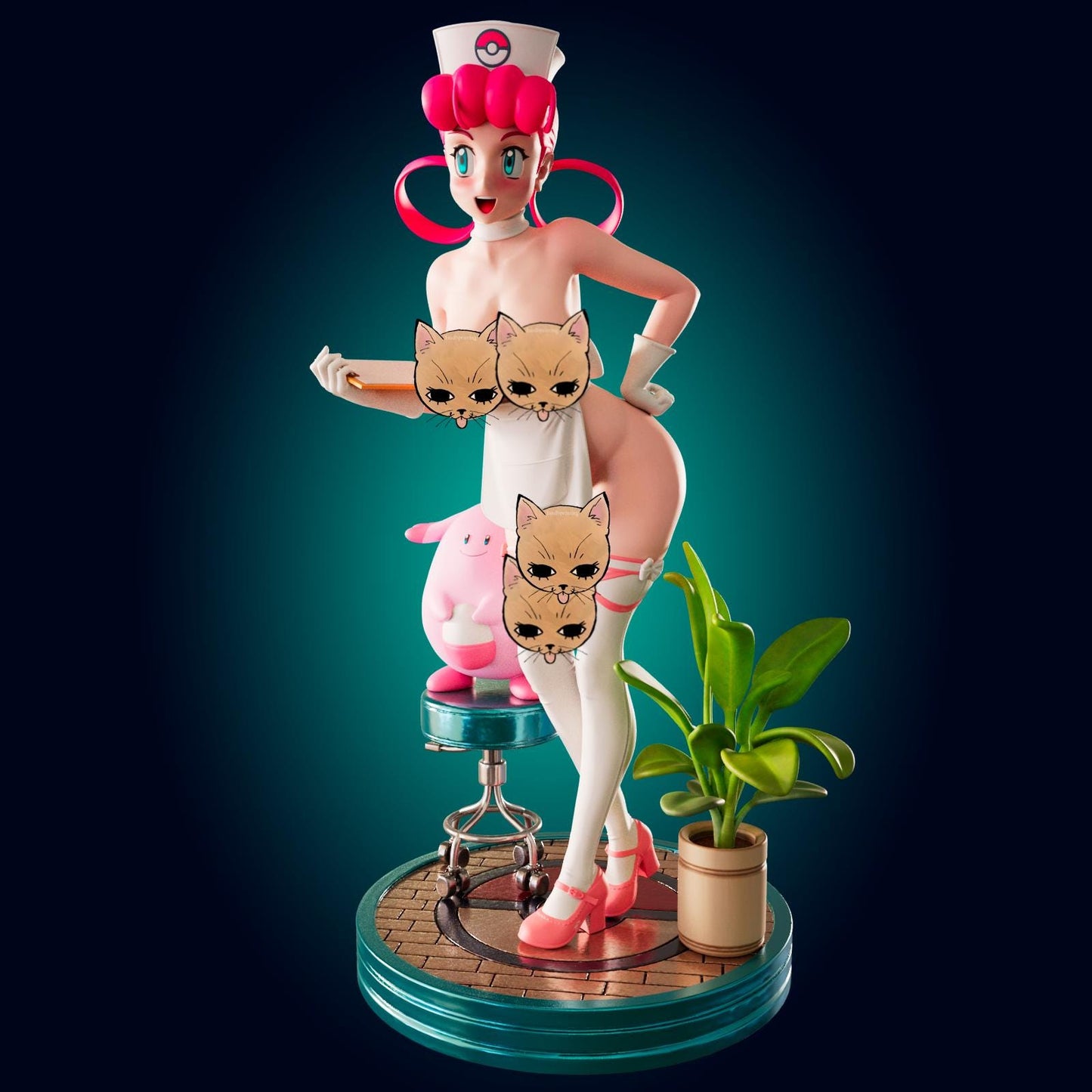 Nurse Pin Up Model Kit | 3D Resin Print Figurine | Officer Rhu