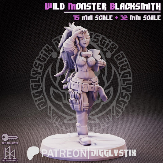 Wild Monster Blacksmith Pin Up Miniature | Jigglystix