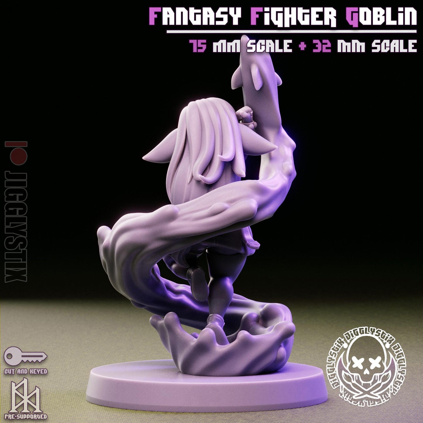 Fantasy Fighter Goblin Pin Up Miniature | Jigglystix