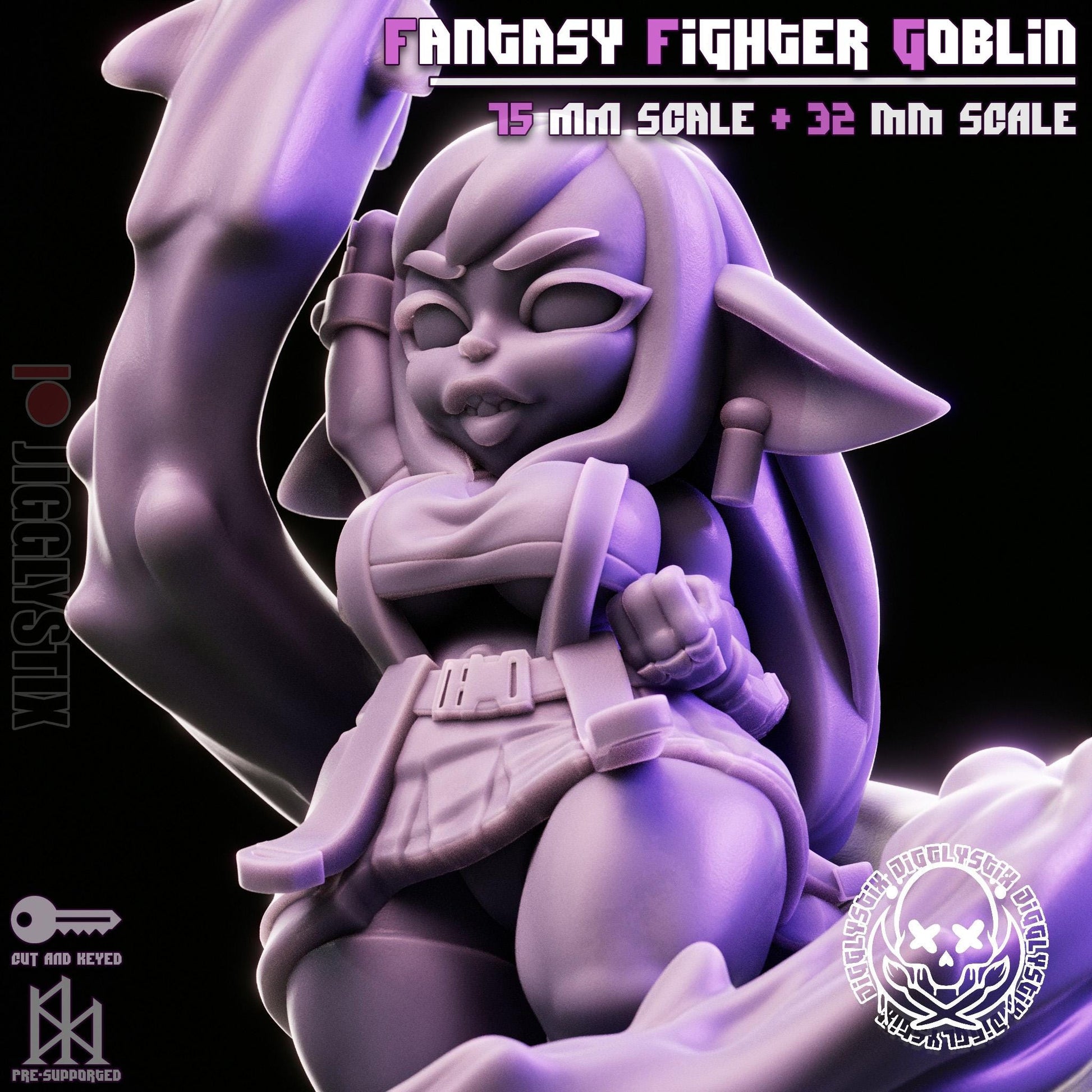 Fantasy Fighter Goblin Pin Up Miniature | Jigglystix