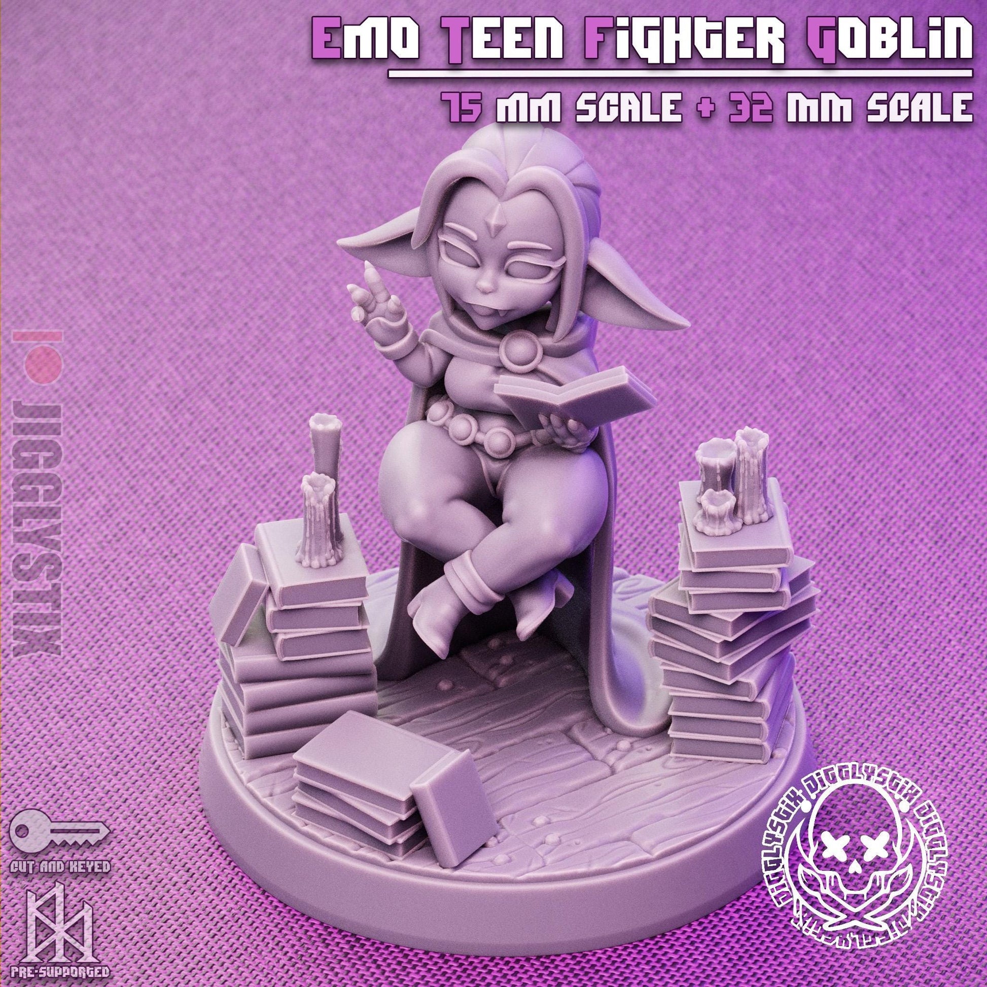 Emo Fighter Goblin Pin Up Miniature | Jigglystix
