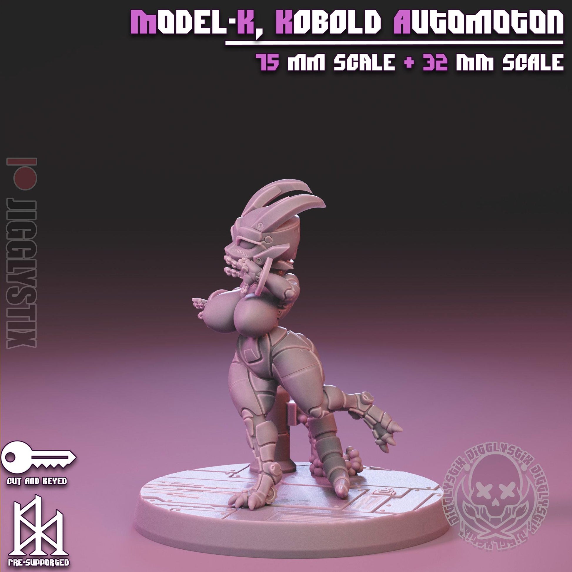 Model-K, Kobold Automaton Pin Up Miniature | Jigglystix