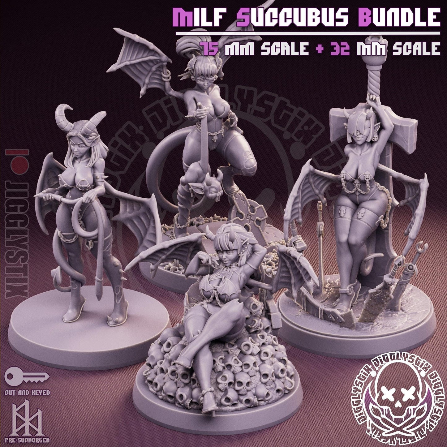 Milf Succubus Pin Up Miniature Bundle | Jigglystix