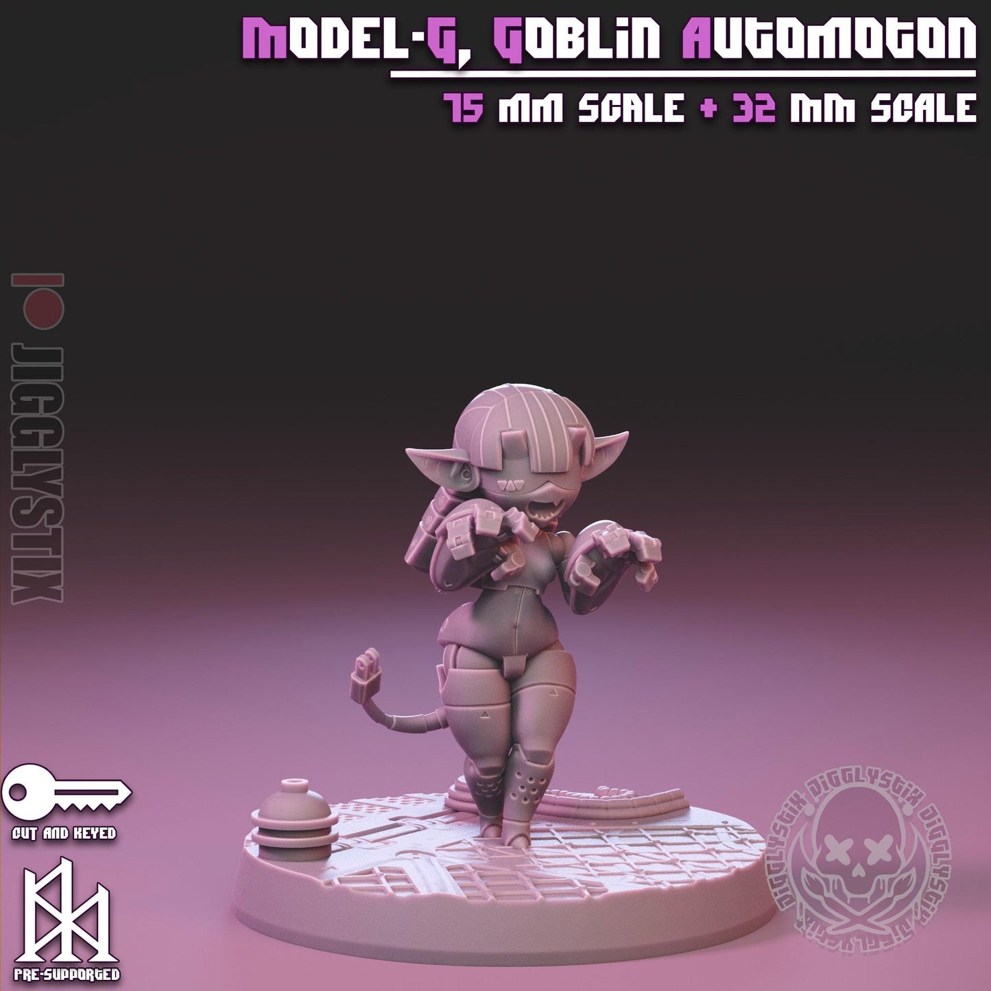 Model-G, Goblin Automaton Pin Up Miniature | Jigglystix