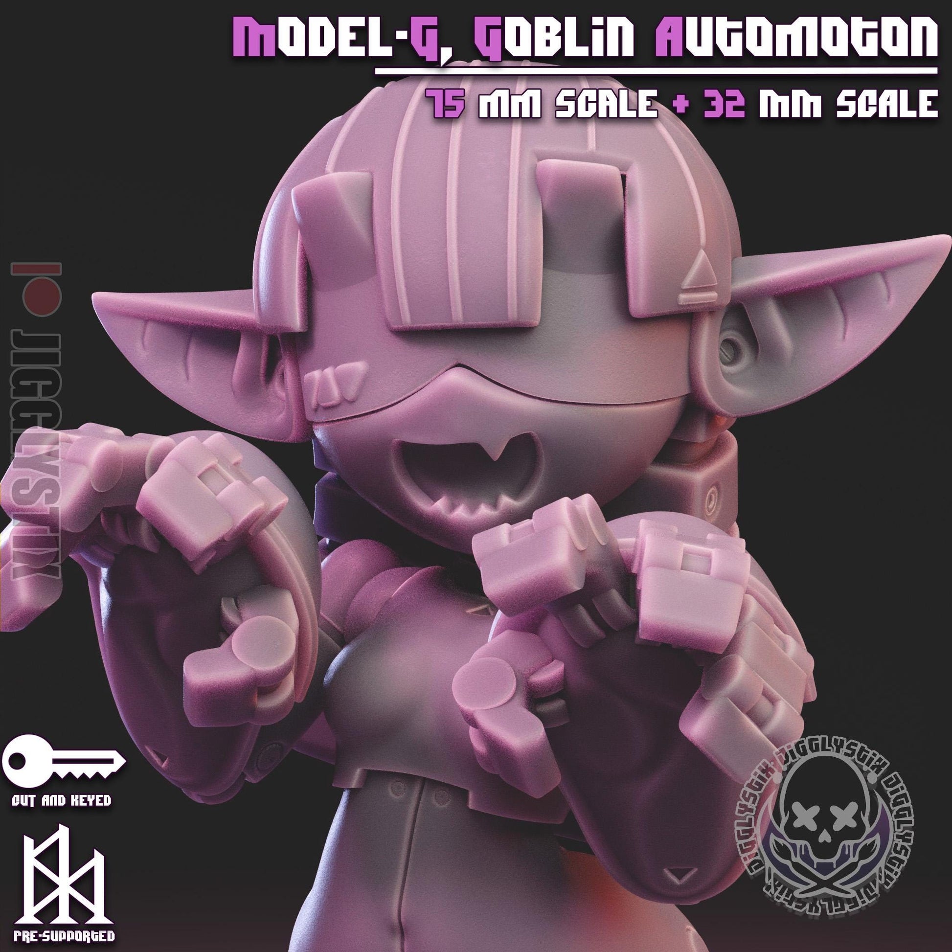 Model-G, Goblin Automaton Pin Up Miniature | Jigglystix