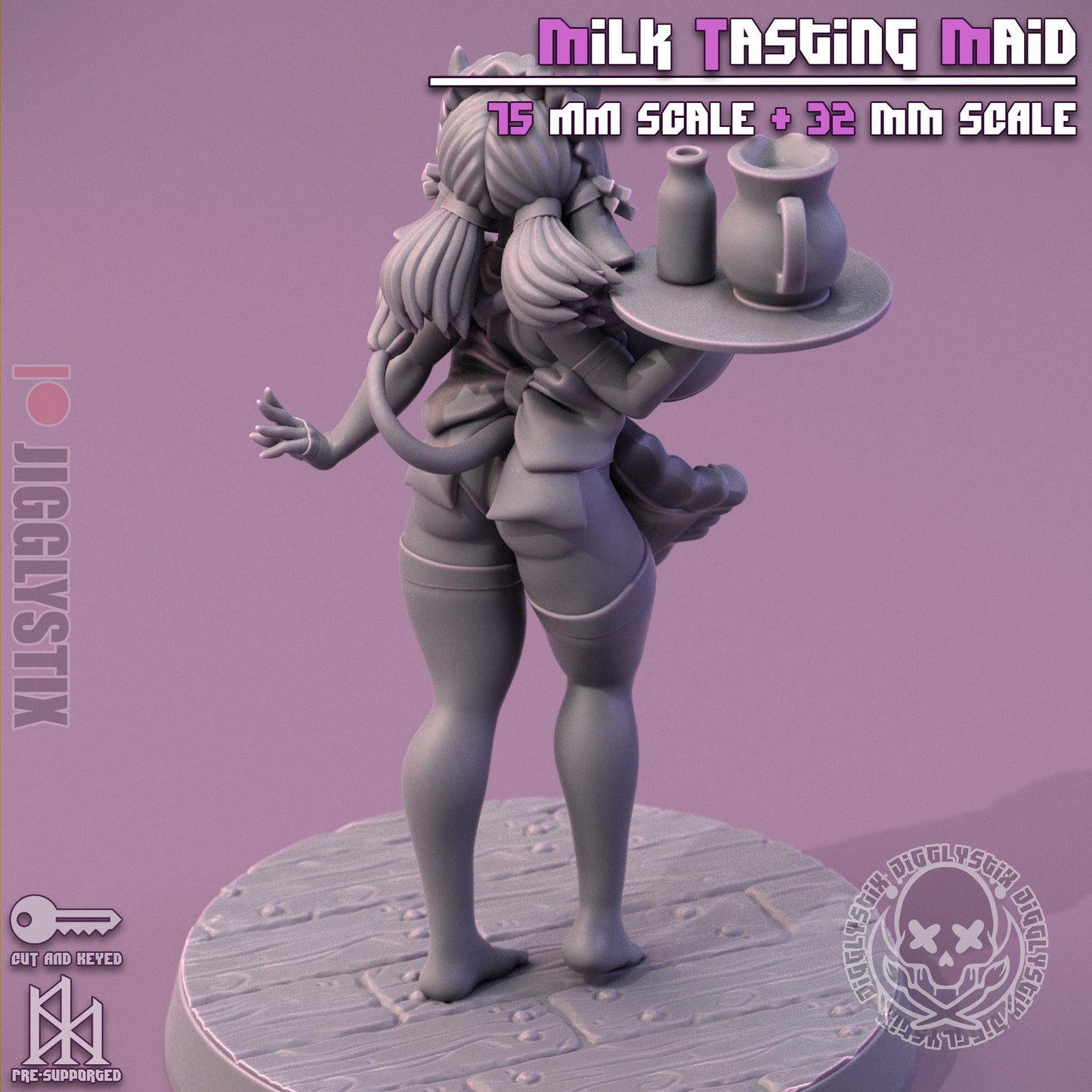 Milk Tasting Maid Pin Up Miniature | Jigglystix