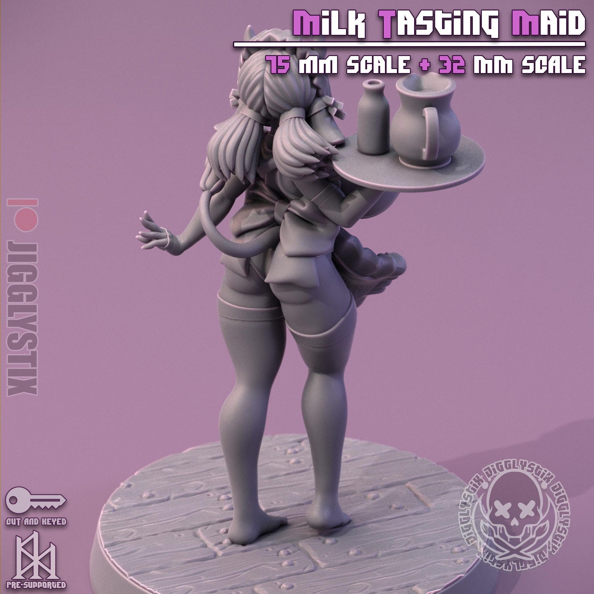 Milk Tasting Maid Pin Up Miniature | Jigglystix
