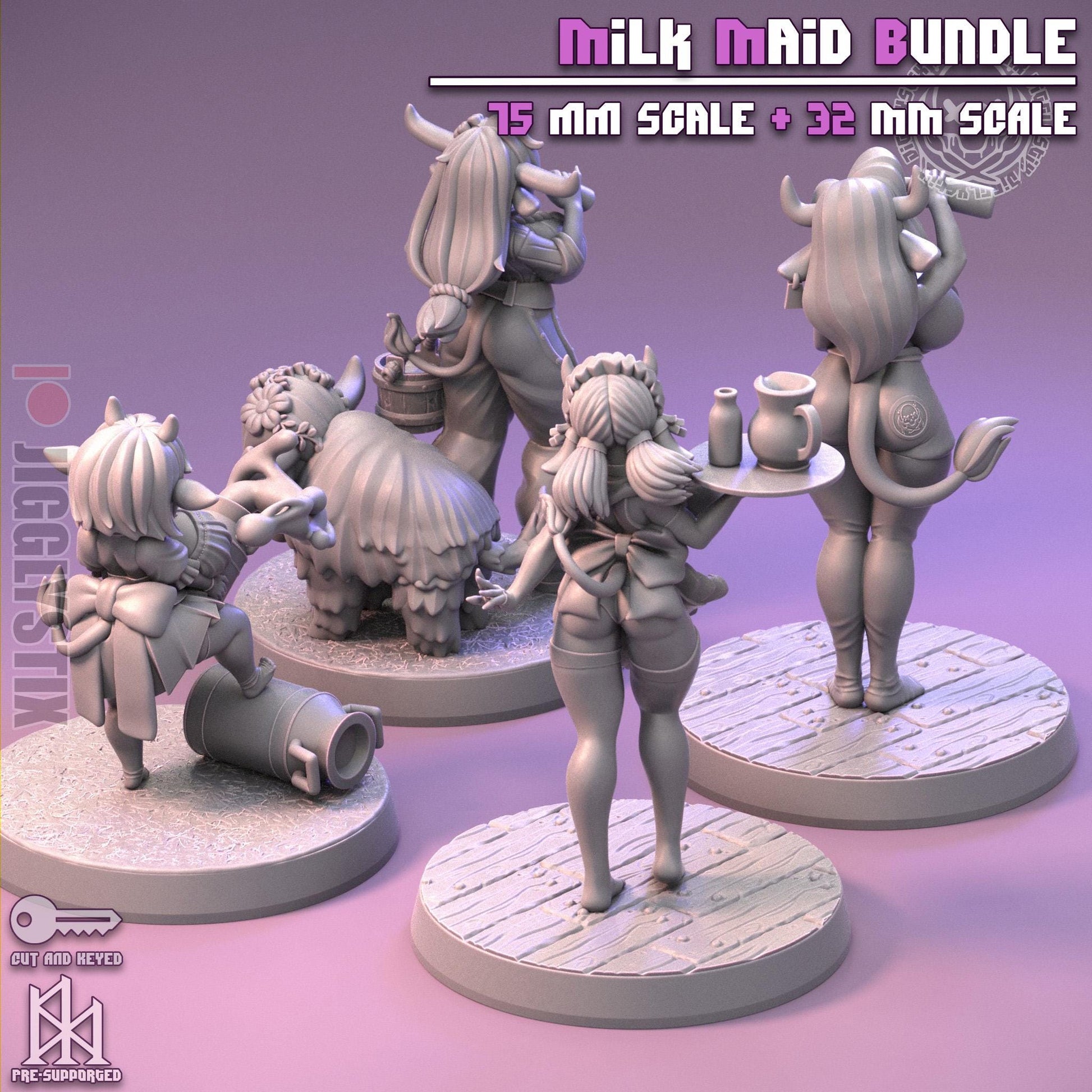 Milk Maid Pin Up Miniature Bundle | Jigglystix