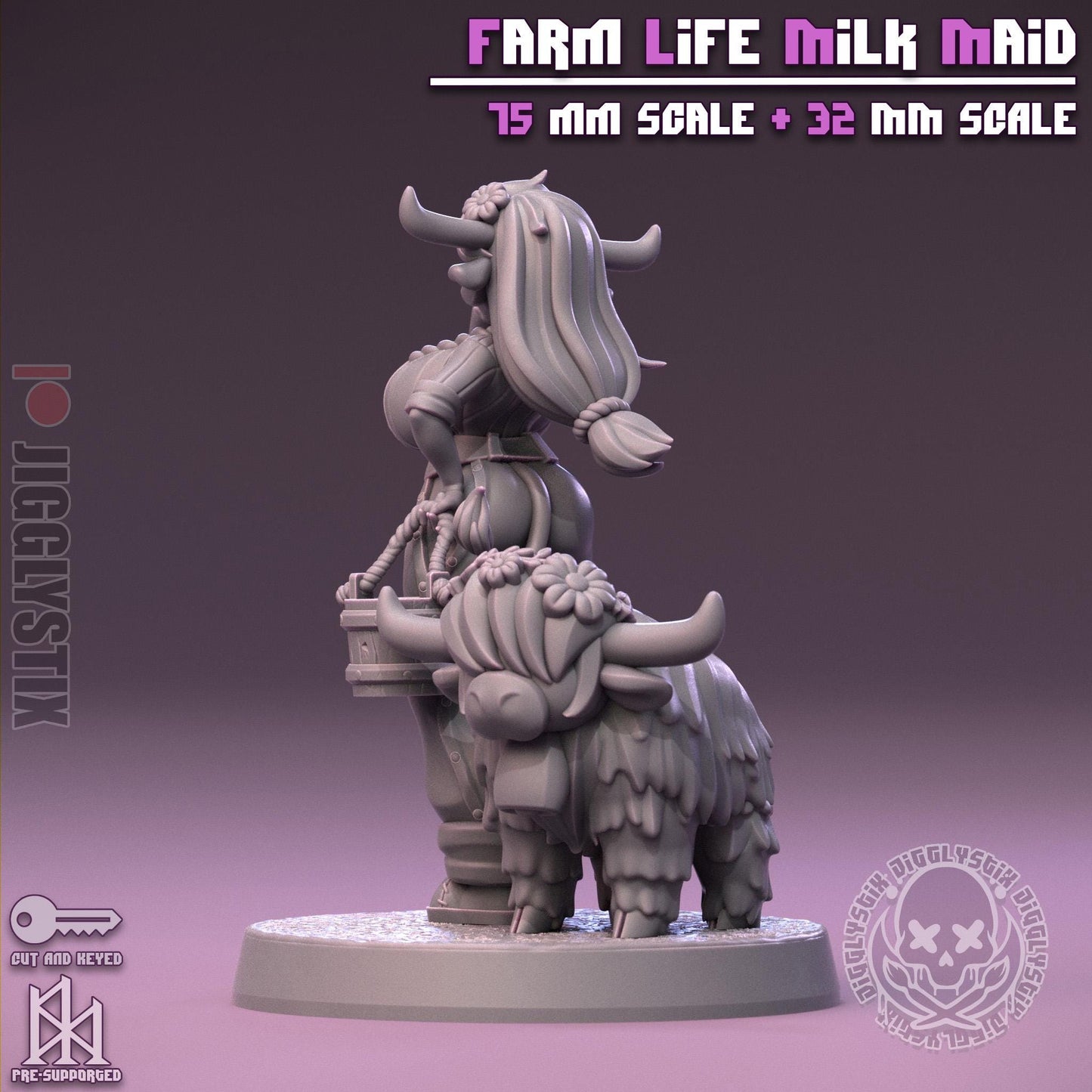 Farm Life Milk Maid Pin Up Miniature | Jigglystix