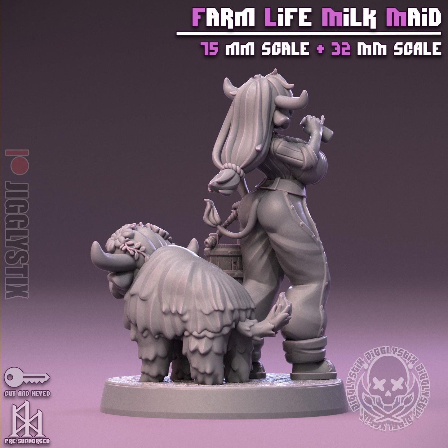 Farm Life Milk Maid Pin Up Miniature | Jigglystix