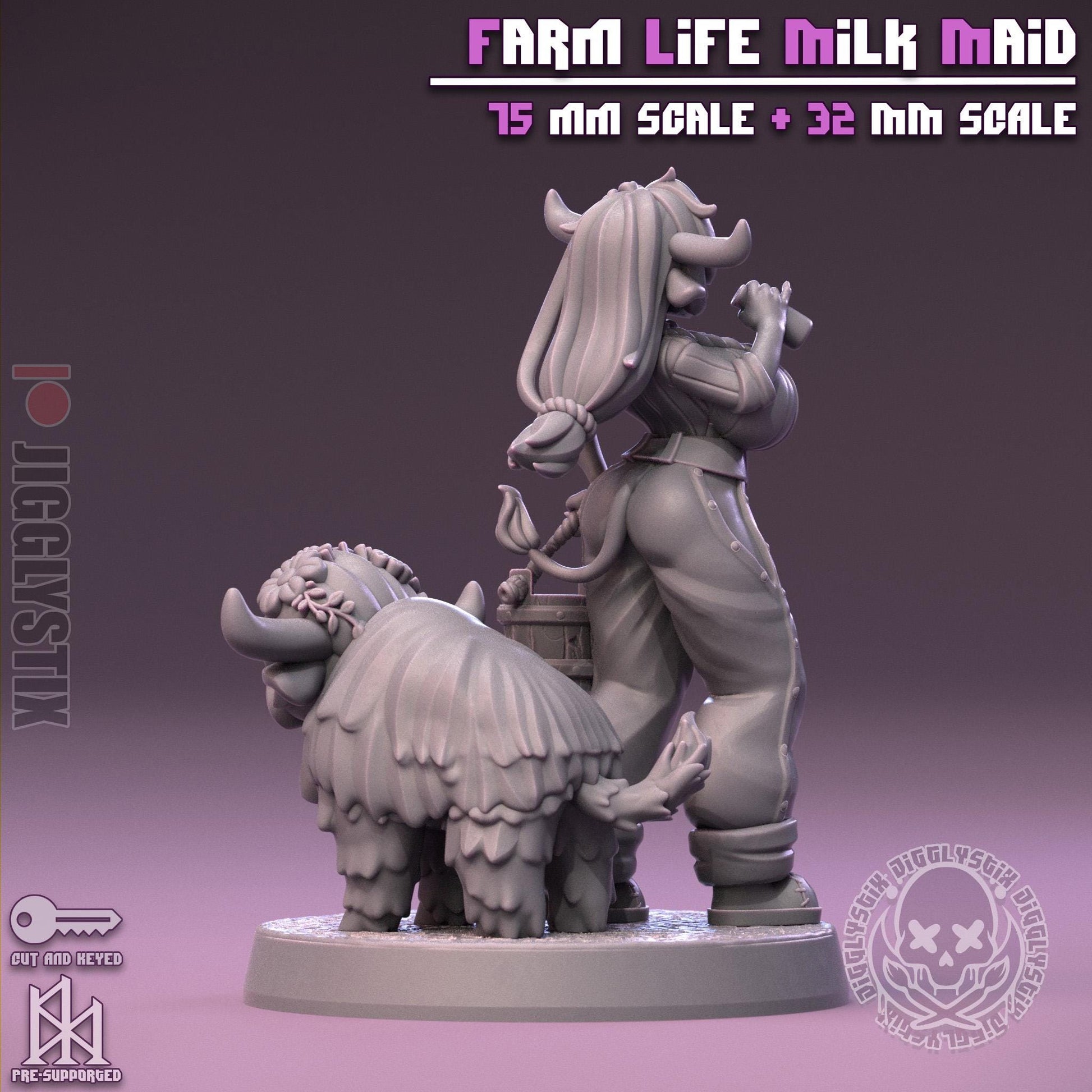 Farm Life Milk Maid Pin Up Miniature | Jigglystix