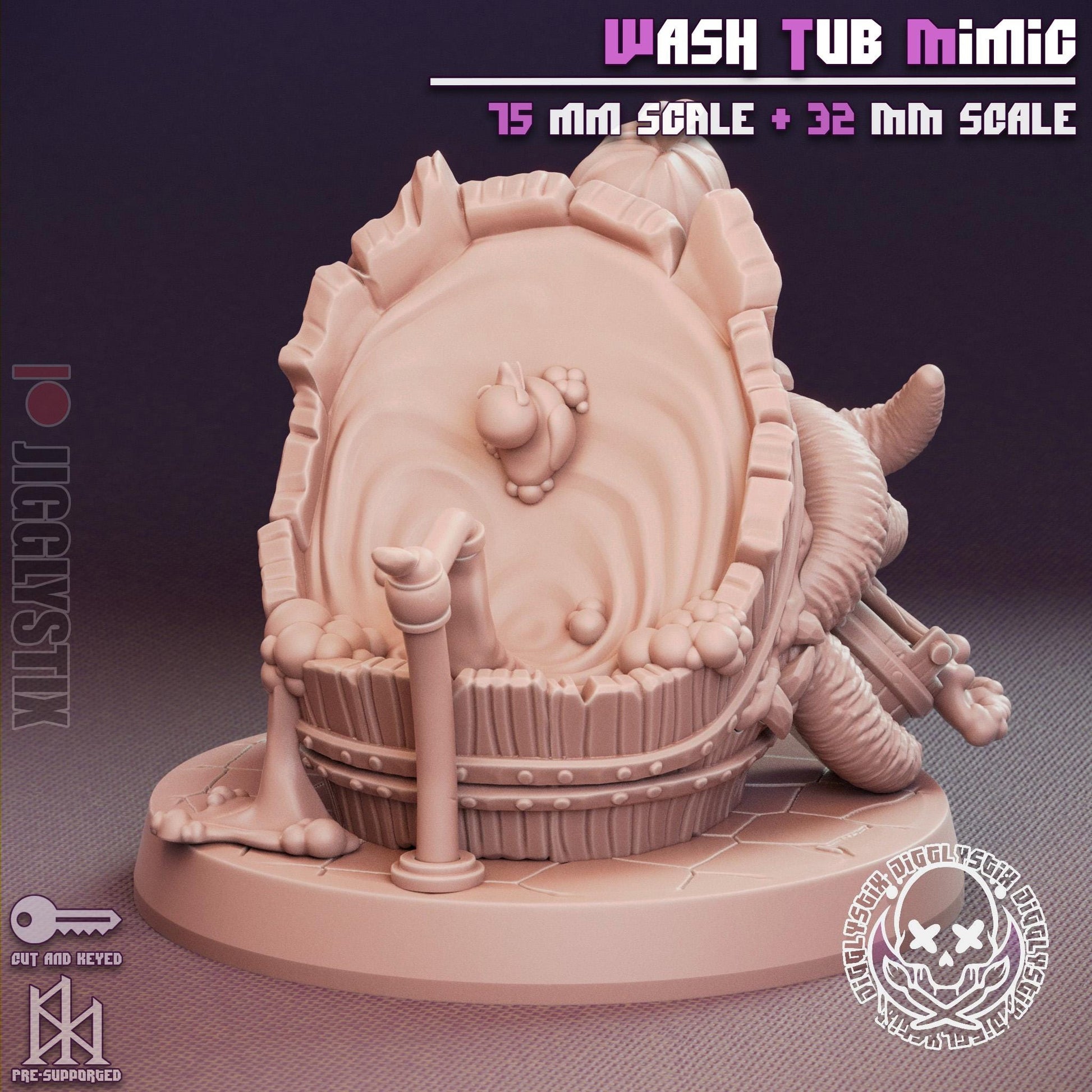 Wash Tub Mimic Pin Up Miniature | Jigglystix
