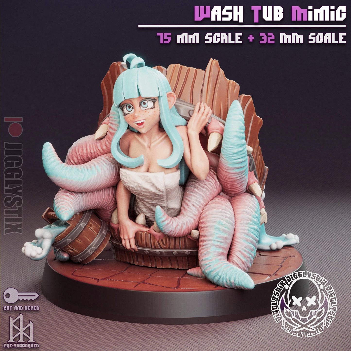 Wash Tub Mimic Pin Up Miniature | Jigglystix