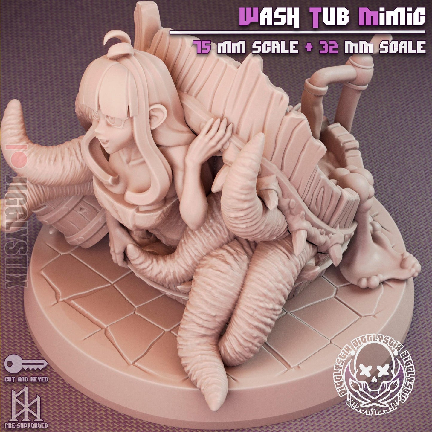 Wash Tub Mimic Pin Up Miniature | Jigglystix