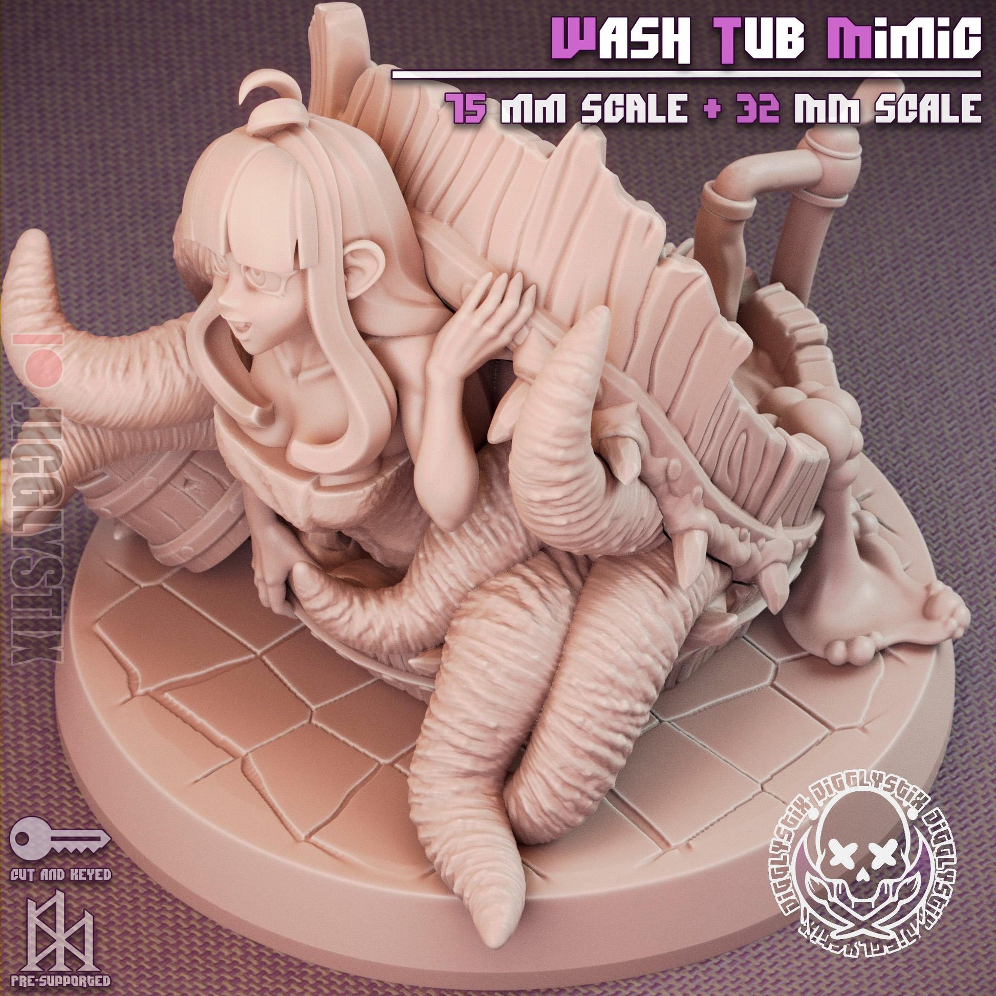 Wash Tub Mimic Pin Up Miniature | Jigglystix