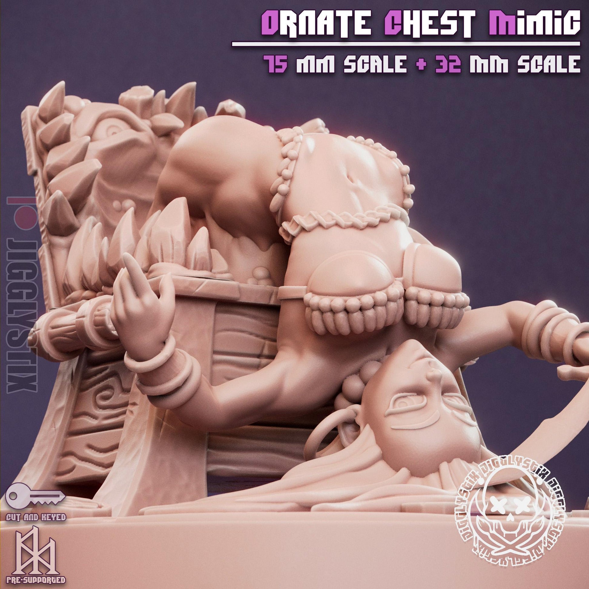 Ornate Chest Mimic Pin Up Miniature | Jigglystix