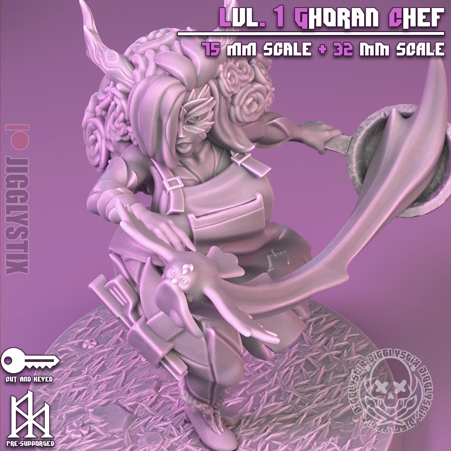 Lvl. 1 Ghoran Chef Pin Up Miniature | Jigglystix