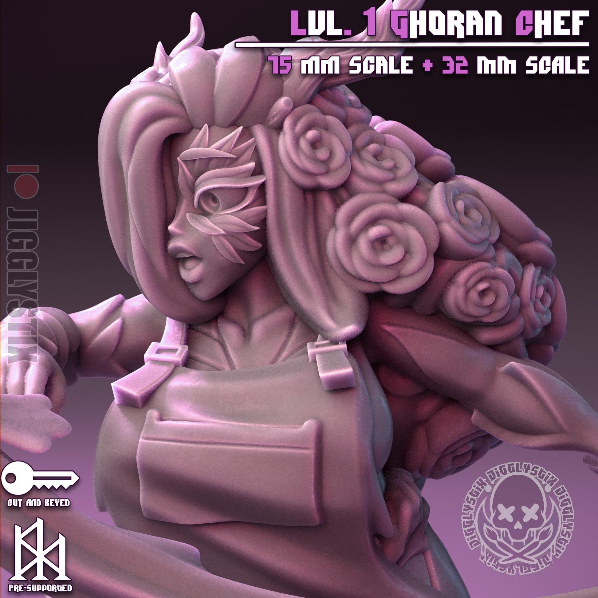 Lvl. 1 Ghoran Chef Pin Up Miniature | Jigglystix