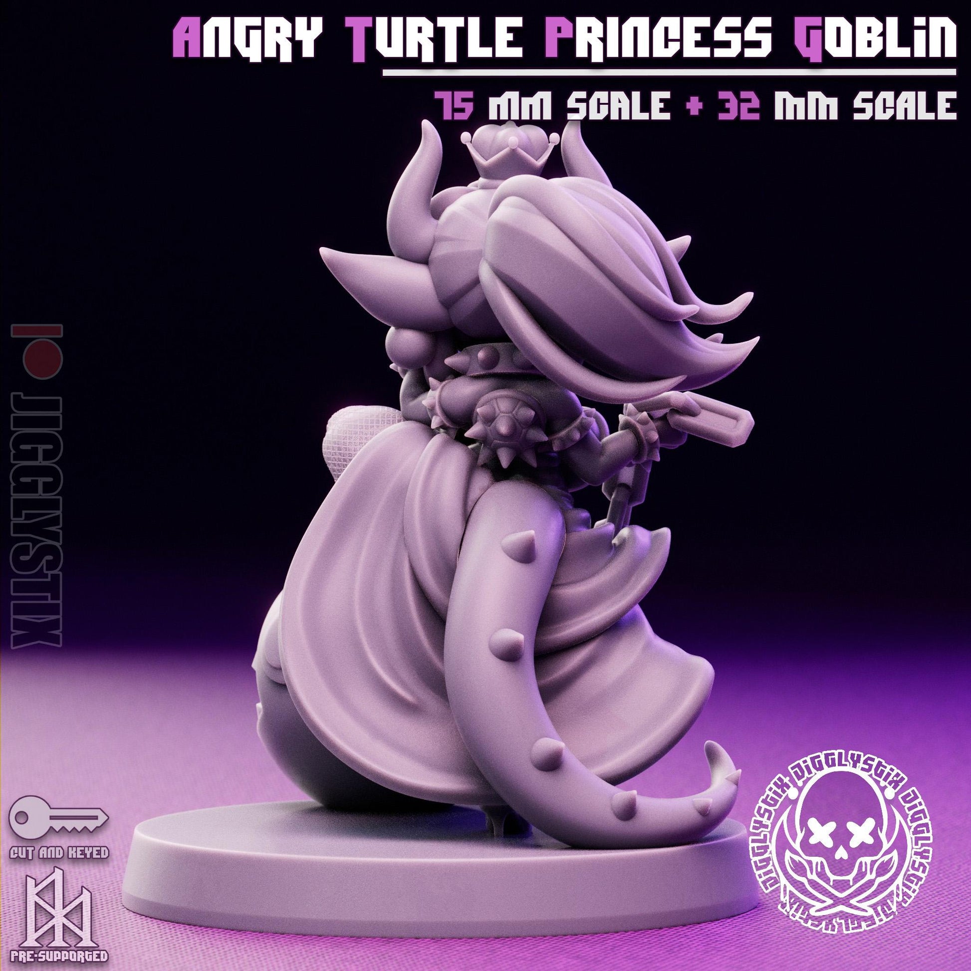 Angry Turtle Princess Goblin Pin Up Miniature | Jigglystix