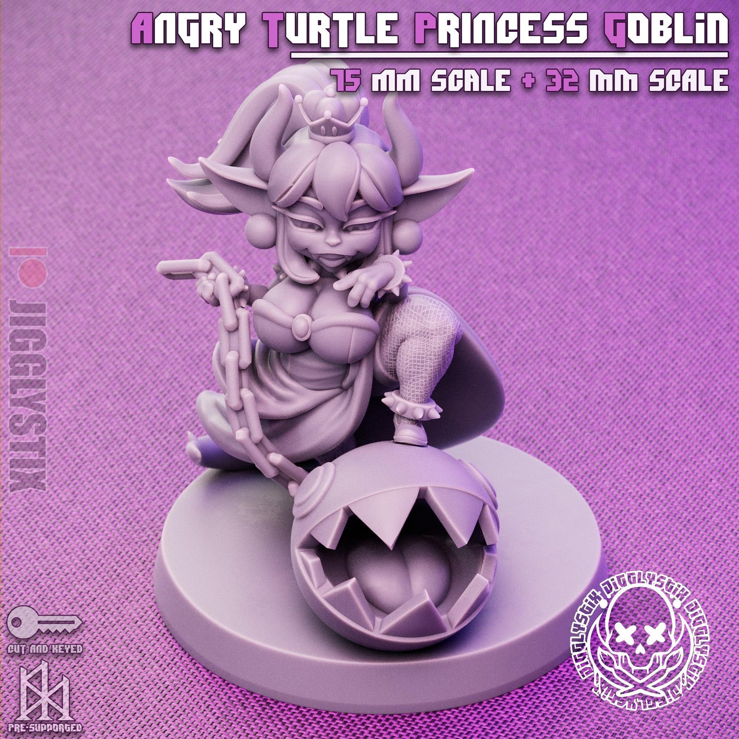 Angry Turtle Princess Goblin Pin Up Miniature | Jigglystix
