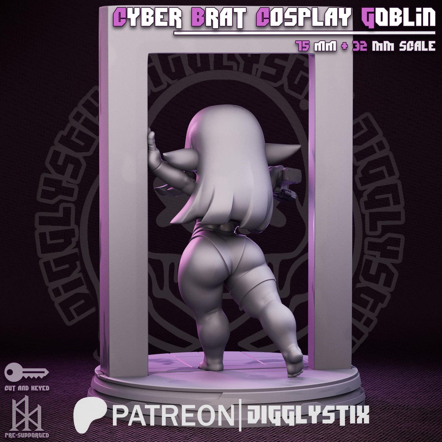 Cyber Girl Cosplay Goblin | Pin Up Miniature | Jigglystix