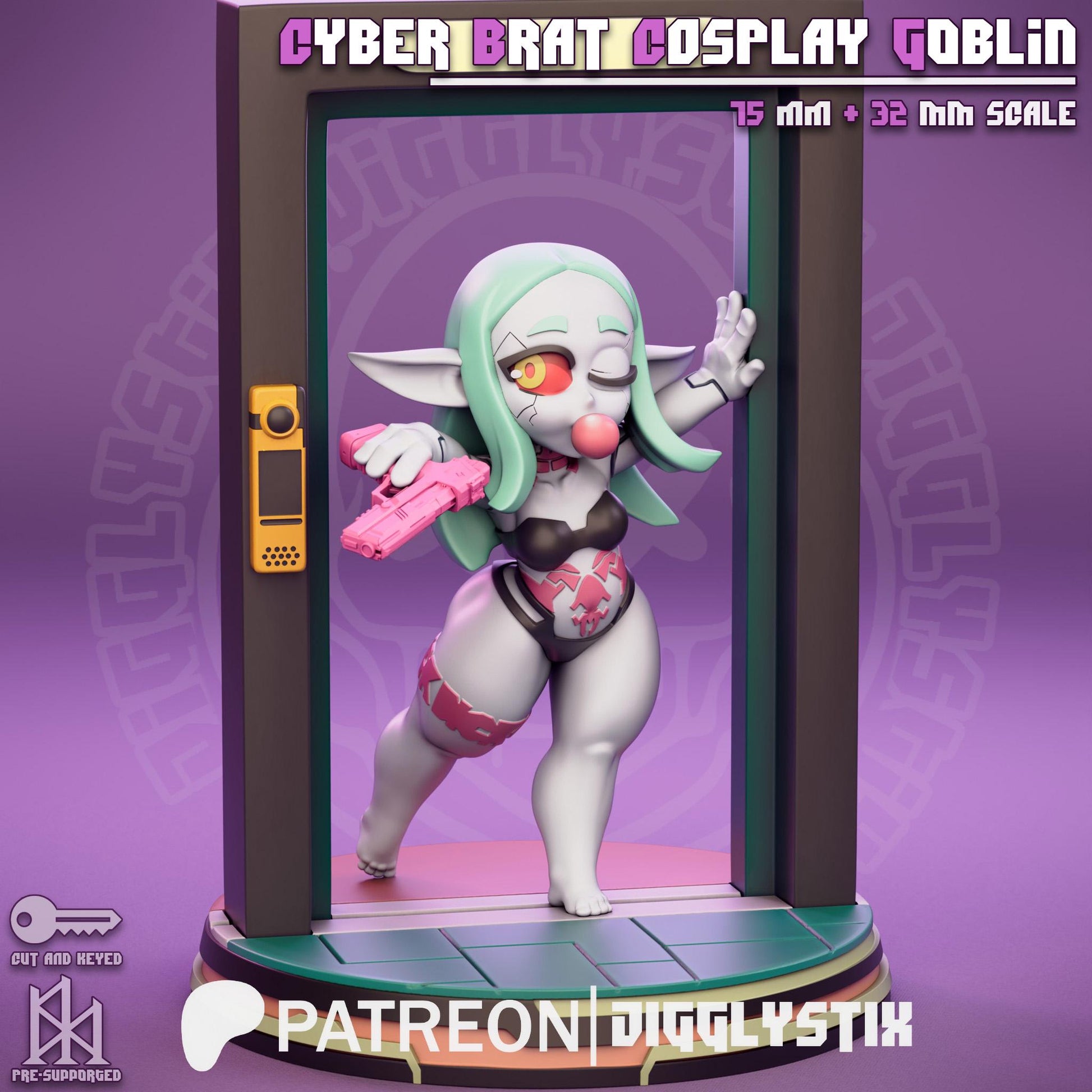 Cyber Girl Cosplay Goblin | Pin Up Miniature | Jigglystix