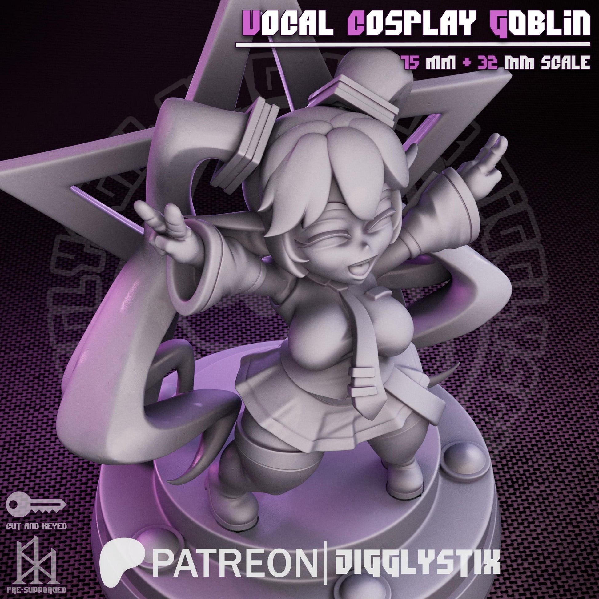 Vocaloid Goblin Girl | Pin Up Miniature | Jigglystix