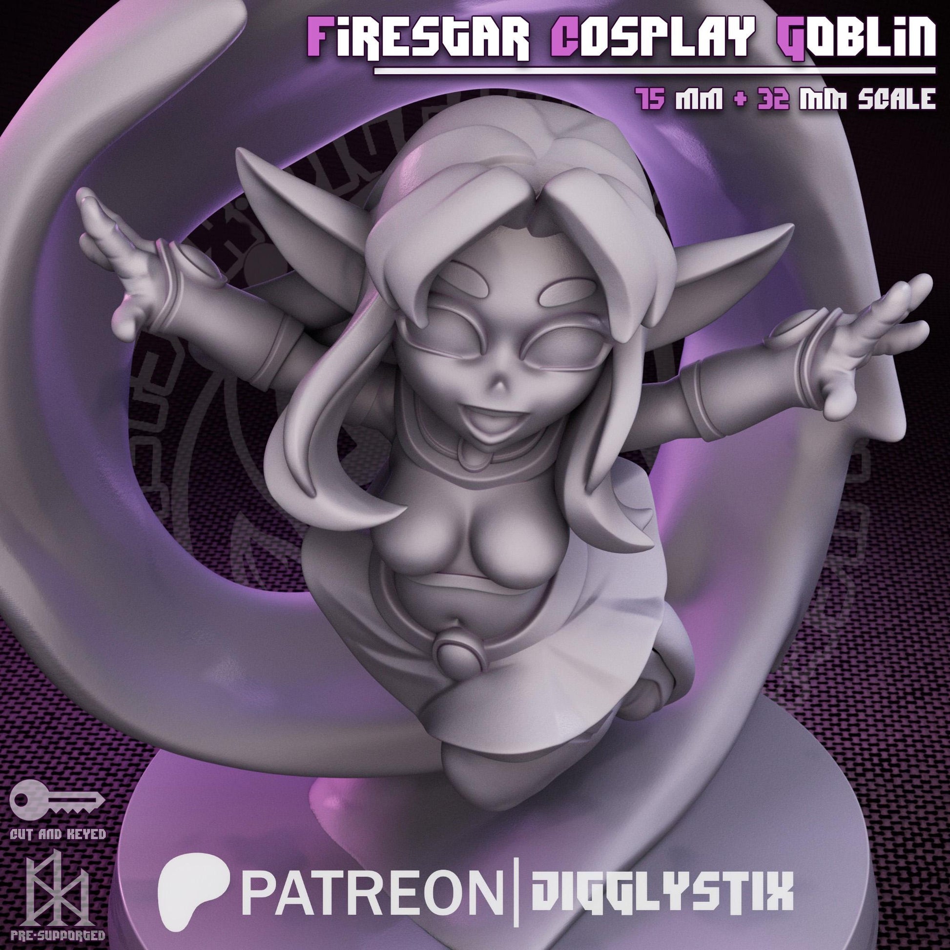 Firestar Cosplay Goblin Girl | Pin Up Miniature | Jigglystix
