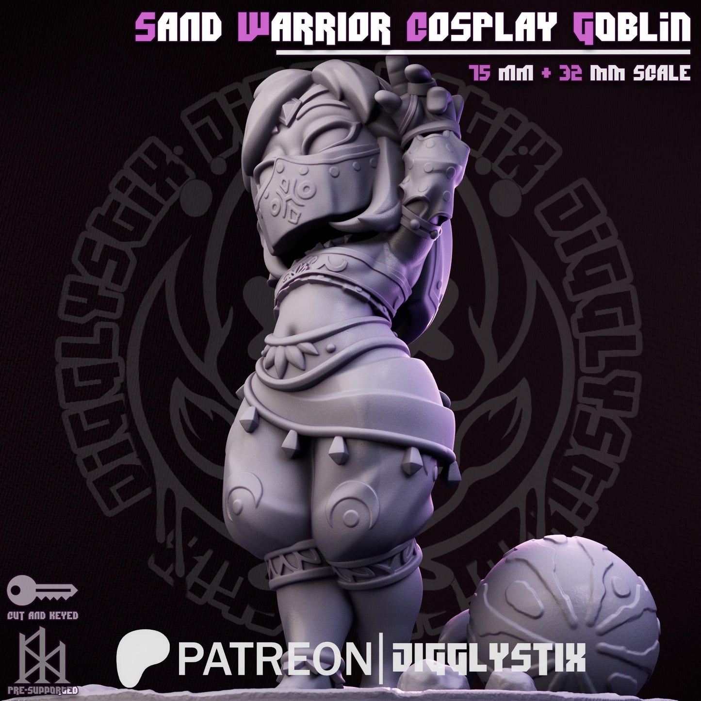 Sand Warrior Goblin | Pin Up Figurine | Jigglystix