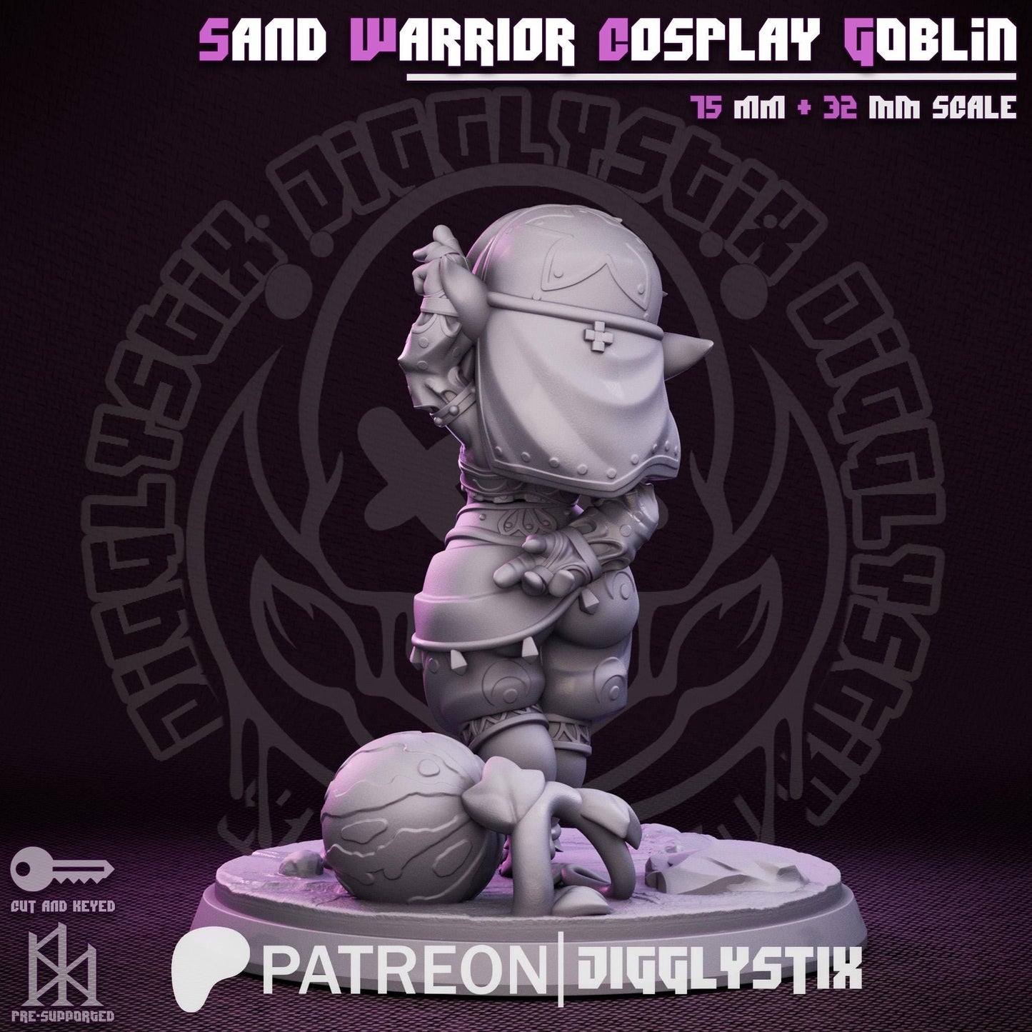 Sand Warrior Goblin | Pin Up Figurine | Jigglystix