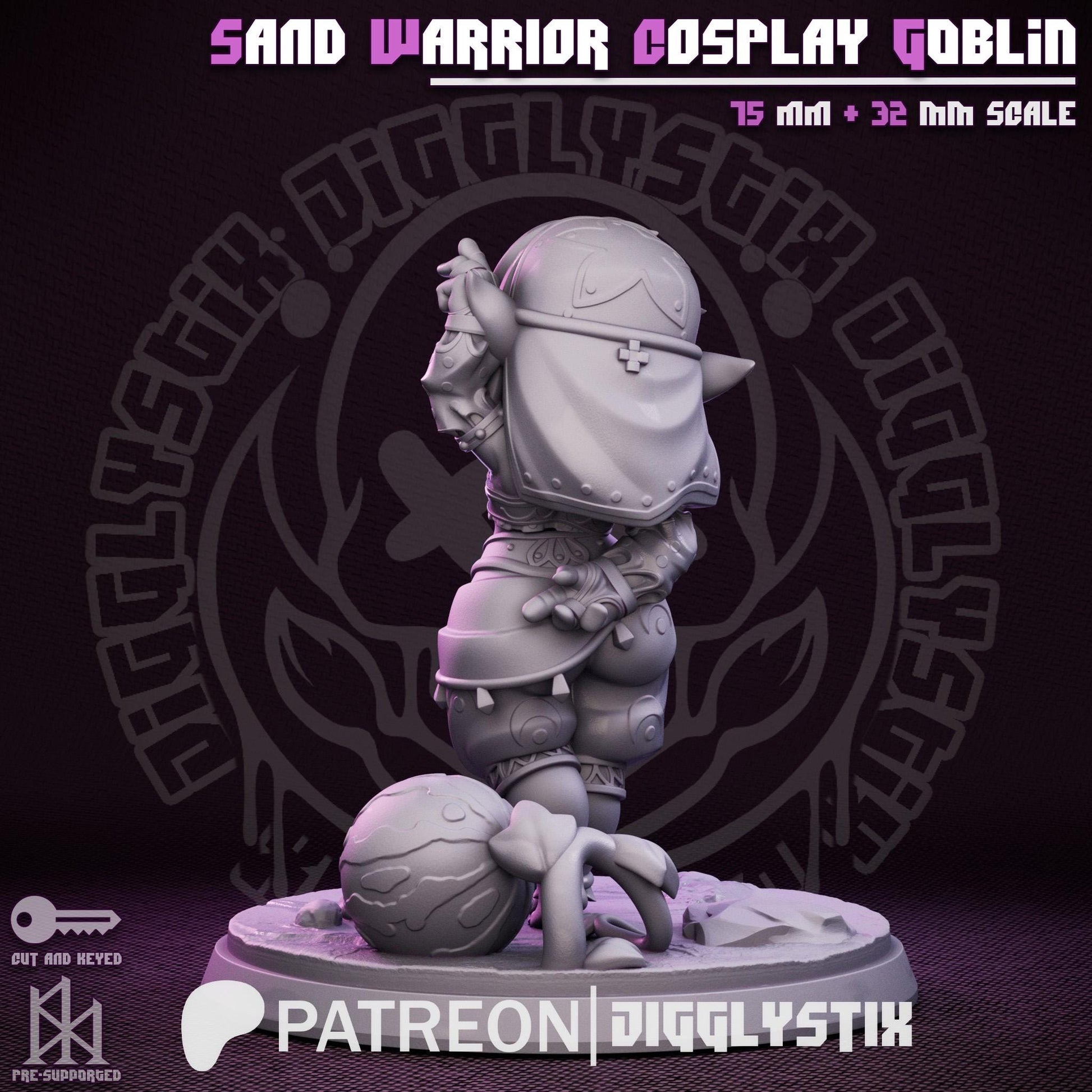 Sand Warrior Goblin | Pin Up Figurine | Jigglystix